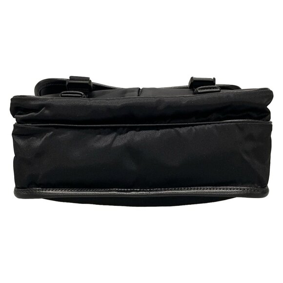 Auth PRADA Logo Jacquard 2VD769 Black Nylon Leather Shoulder Bag - Picture 5 of 16